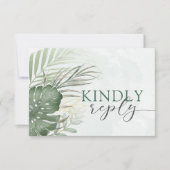 Boho Tropical Watercolor Wedding RSVP Kaartje (Voorkant)