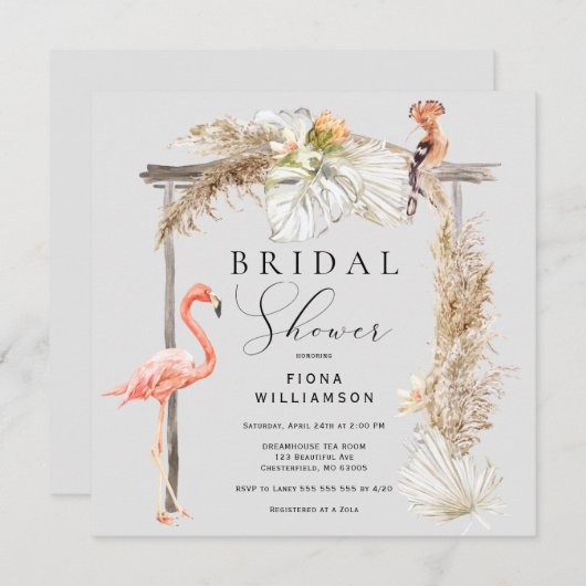 Boho Tropical Wedding Arch Vrijgezellenfeest Kaart (Voorkant / Achterkant)