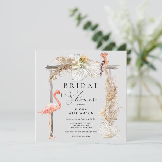 Boho Tropical Wedding Arch Vrijgezellenfeest Kaart (Staand voorkant)