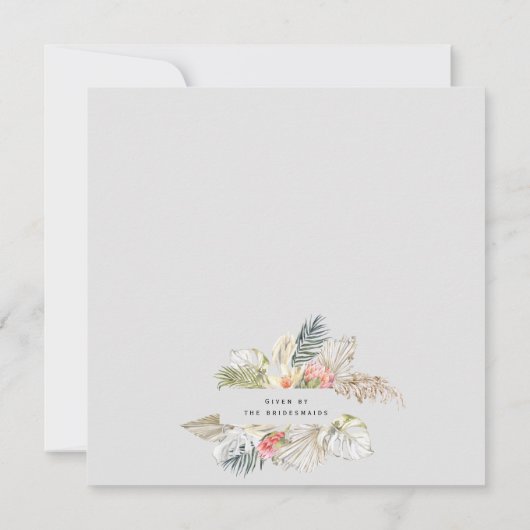 Boho Tropical Wedding Arch Vrijgezellenfeest Kaart (Achterkant)