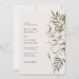 Boho Tropical Wedding Invitation Kaart