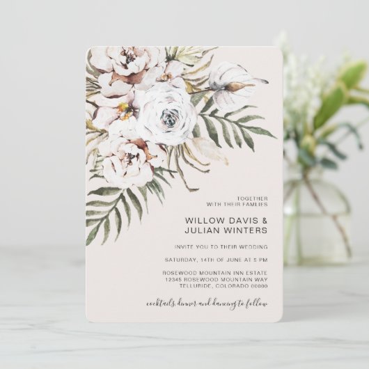 Boho Tropical Wedding Kaart (Staand voorkant)