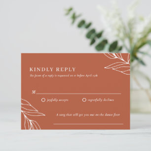Boho Tropical Wedding RSVP Card Kaartje