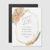 Boho Tropical Wedding Save the Date Magnetische Ka (Voorkant / Achterkant)