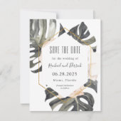 Boho Tropical Wedding Save the Date with Photo (Voorkant)