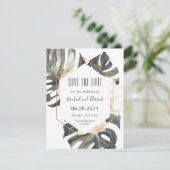 Boho Tropical Wedding Save the Date with Photo (Staand voorkant)