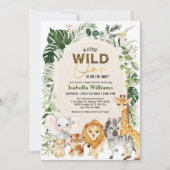 Boho Tropical Wild Party Animals Boy Baby shower Kaart (Voorkant)