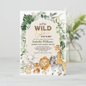 Boho Tropical Wild Party Animals Boy Baby shower Kaart (Staand voorkant)