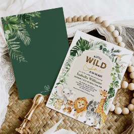 Boho Tropical Wild Party Animals Boy Baby shower Kaart