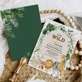 Boho Tropical Wild Party Animals Boy Baby shower Kaart