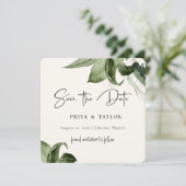 Boho Tropics Sla de datum fotokaart op Save The Date (Staand voorkant)