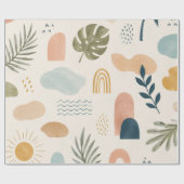 Boho Tropisch Abstract Cadeaupapier (Vlak)