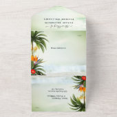 Boho Tropisch Beach All in One Wedding Invitation All In One Uitnodiging (Buitenkant)