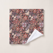 Boho Tropisch Bloemmotief Bad Handdoek (Wasdoekje)