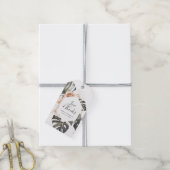 Boho Tropisch Bloemmotief | Bruiloft Cadeaulabel (Met Touw)