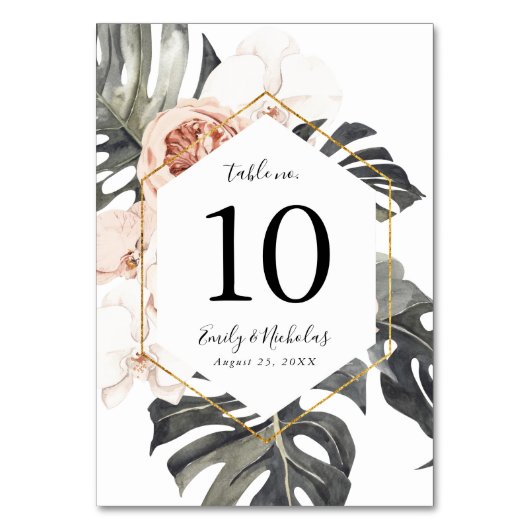 Boho Tropisch Bloemmotief | Gepersonaliseerd Kaart (Voorkant)