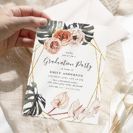 Boho Tropisch Bloemstuk Afstudeerfeest Kaart
