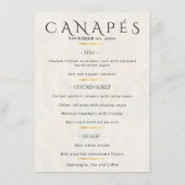 Boho Tropisch Bruidsfeest Warme Aardse Thema Menu (Achterkant)