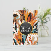 Boho Tropisch Bruidsfeest Warme Aardse Thema Menu (Staand voorkant)