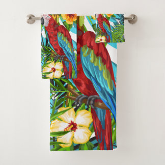 Boho tropisch Hawaïaans oerwoud patroon Hibiscus Bad Handdoek