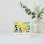 Boho Tropisch Loof Botanisch Cadeaubon Vierkante Visitekaartje (Staand voorkant)