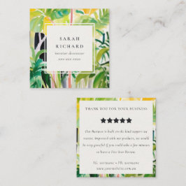 Boho Tropisch Loof Botanische Review Verzoek Vierkante Visitekaartje