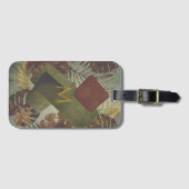 Boho tropisch monstera palmblad 70's zomer bagagelabel (Voorkant (horizontaal))