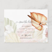 Boho Tropisch Pampagras Bruiloft Briefkaart (Voorkant)