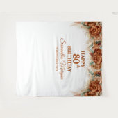 Boho tropisch pampas gras palm 80ste verjaardag wandkleed (Voorkant (horizontaal))