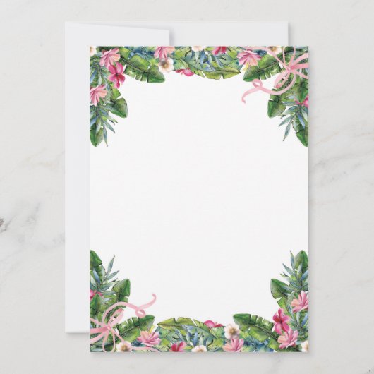 Boho Tropisch Roze Bloemen 90ste Verjaardagsfeest Kaart (Achterkant)