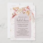 Boho Tropisch Roze Floral Vrijgezellenfeest Kaart (Voorkant)