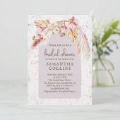 Boho Tropisch Roze Floral Vrijgezellenfeest Kaart (Staand voorkant)