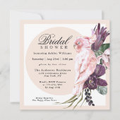 Boho Tropisch Roze Parrot Floral Vrijgezellenfeest Kaart (Voorkant)