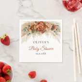 Boho tropisch terracotta bogundy Baby shower Servet (Insitu)