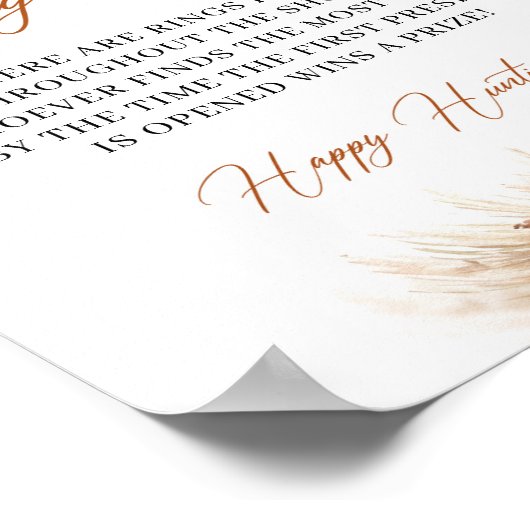 Boho Tropisch terracotta burgundy pampas ring zoek Poster (Hoek)