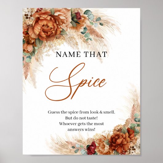 Boho tropisch terracotta pampas Name that Spice Poster (Voorkant)