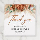 Boho tropisch vrijgezellenfeest van pampasgras bedankjes labels (Achterkant)