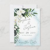 Boho Tropisch Water Waterverf Sparen de Datum Kaar Save The Date (Voorkant)
