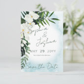 Boho Tropisch Water Waterverf Sparen de Datum Kaar Save The Date (Staand voorkant)