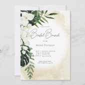 Boho Tropisch Zand Waterverf Bridal Brunch Kaart (Voorkant)