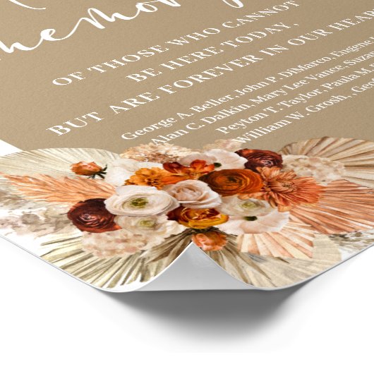 Boho tropische arch pampas gras in liefhebbend geh poster (Hoek)