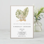 Boho Tropische Baby Shower Uitnodiging (Staand voorkant)