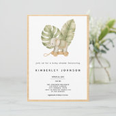 Boho Tropische Baby Shower Uitnodiging (Staand voorkant)
