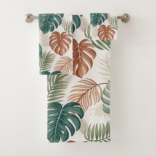 Boho Tropische Bladeren Bad Handdoek (Insitu)