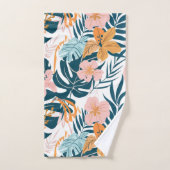 Boho Tropische Bladeren Bloemen Bad Handdoek (Handdoek)