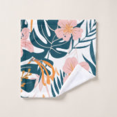 Boho Tropische Bladeren Bloemen Bad Handdoek (Wasdoekje)