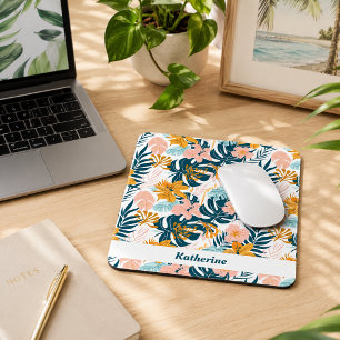 Boho Tropische Bladeren Bloemen Muismat