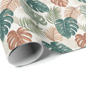 Boho Tropische Bladeren Cadeaupapier (Rol Hoek)