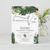 Boho tropische bladeren goud zwart belofte verleng kaart (Staand voorkant)