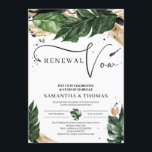 Boho tropische bladeren gouden hernieuwing van de  kaart<br><div class="desc">Boho tropische bladeren gouden zwarte vow-verlenging,  Contact met me opnemen voor overeenkomende objecten of voor aanpassingen,  Blush-Rozen ©</div>